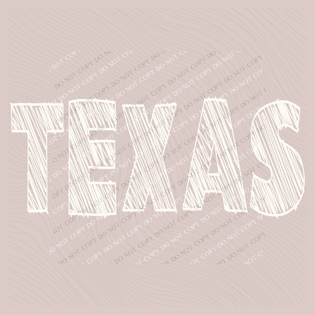 Texas Scribble in Cream White Digital Design, PNG