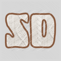 South Dakota SD Sweater Patch in Cream & Brown Digital Design, PNG