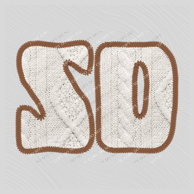 South Dakota SD Sweater Patch in Cream & Brown Digital Design, PNG