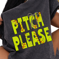 Pitch Please Softball Stitch Leopard Bow Doodle Distressed Digital Design, PNG