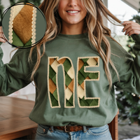 NE Nebraska Stitched Argyle Fur Digital Download, PNG