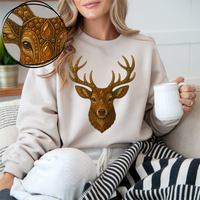 Antlered Deer Rhinestone 3D Digital Download, PNG