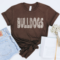 Bulldogs Scribble in Cream White Digital Design, PNG