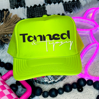 Tanned & Tipsy in Black & White Digital Design, PNG