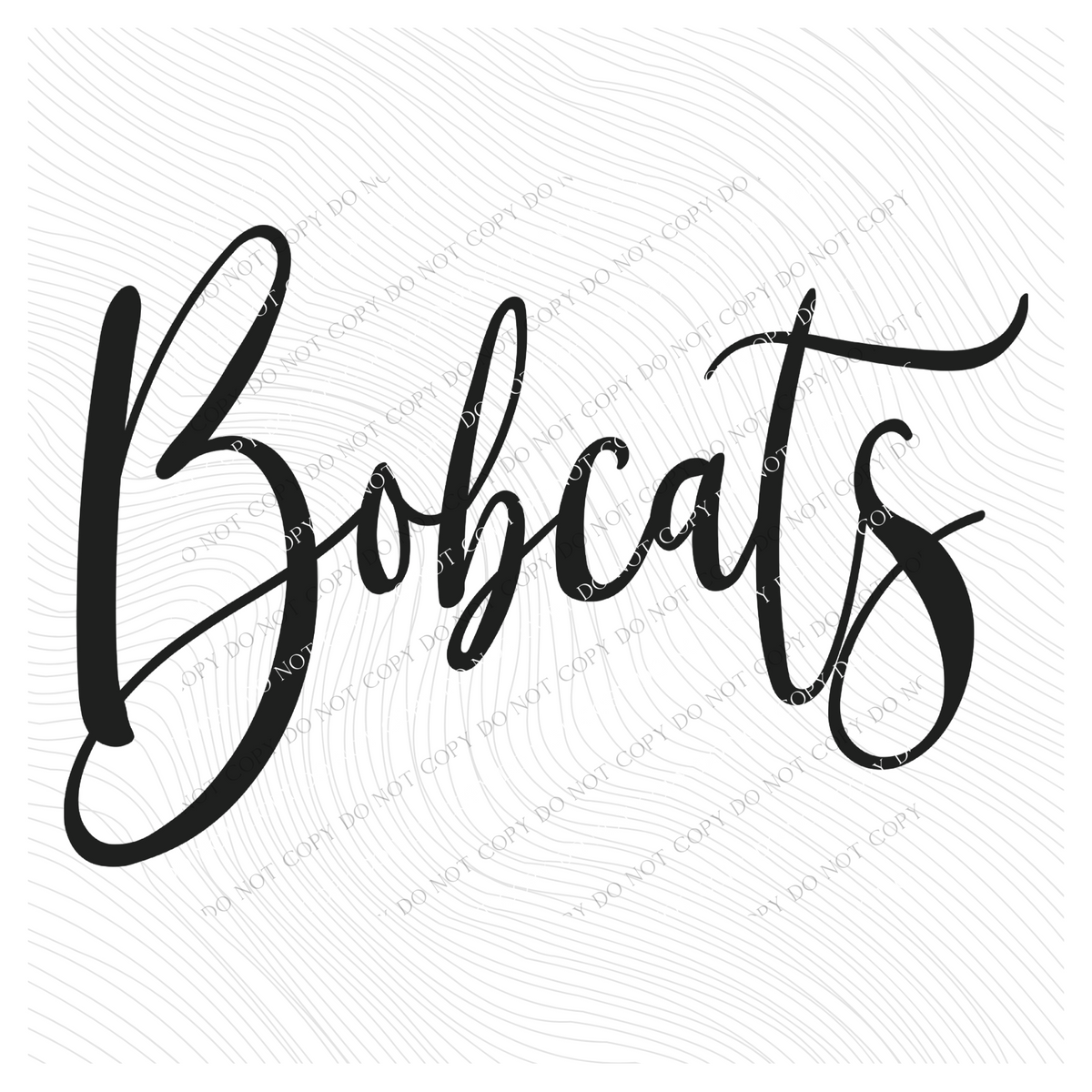 Bobcats Script in Black Digital Download, PNG