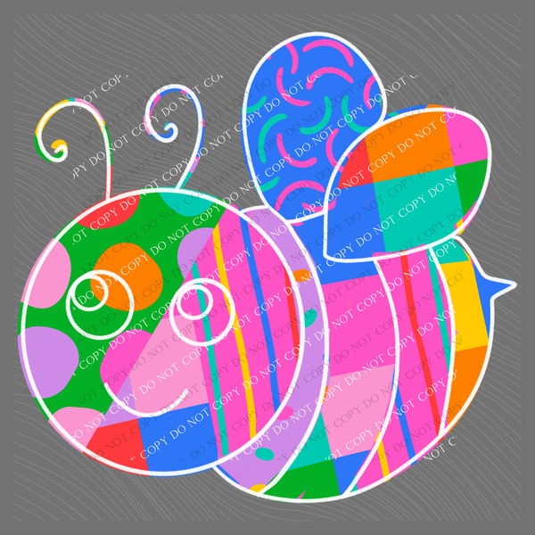 Bees Color Pop Doodle Digital Design, PNG