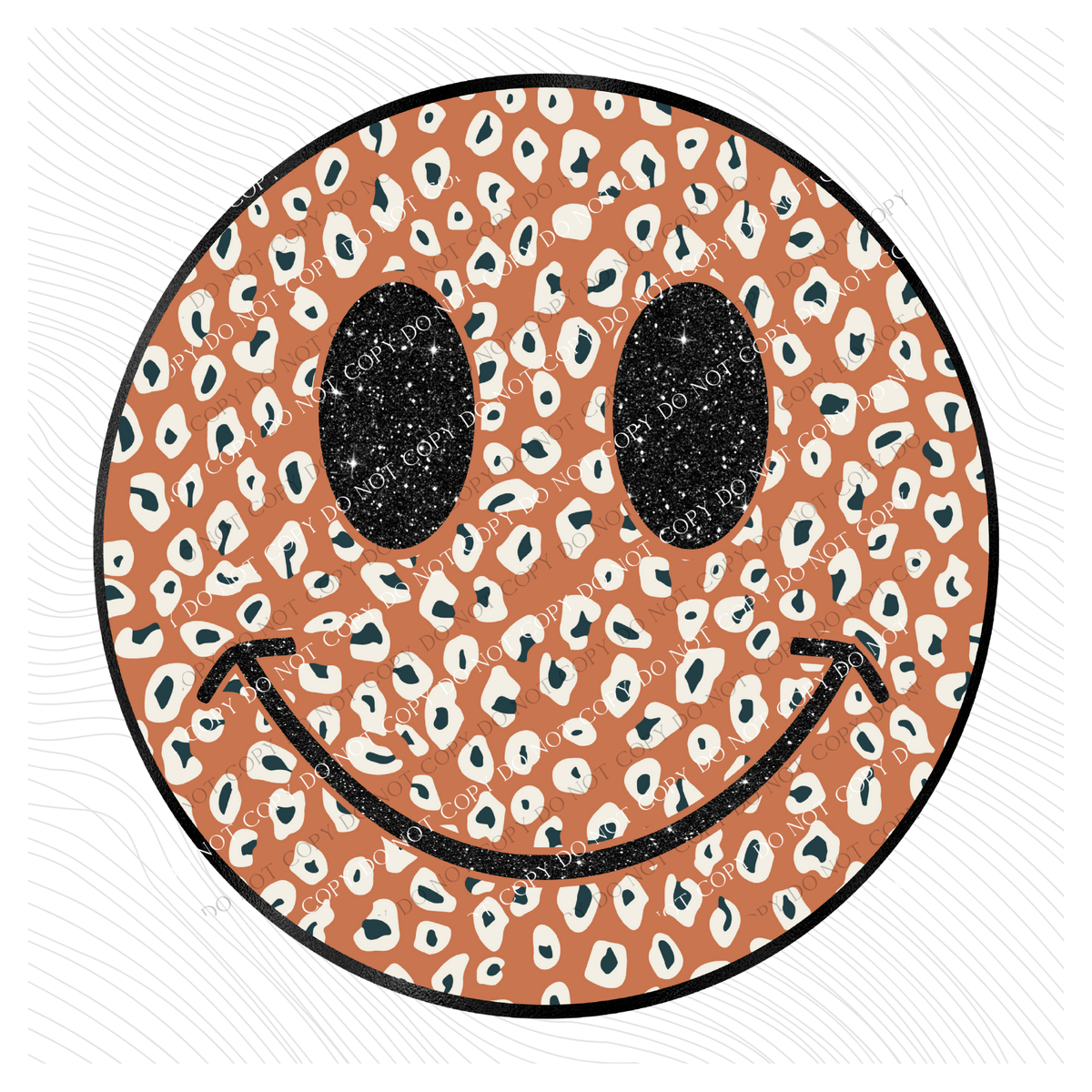All Smiles Boho Leopard & Glitter Distressed Digital Design, PNG