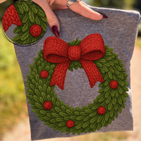 Christmas Wreath with Berries in Cute 3D Crochet Style Digital Download, PNG