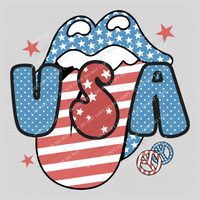 USA Patriotic Lips & Tongue Digital Design, PNG