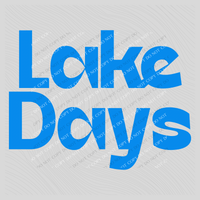 Lake Days in Blue Digital Design, PNG