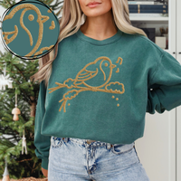 Bird Brown Chenille Style Outline Digital Download, PNG