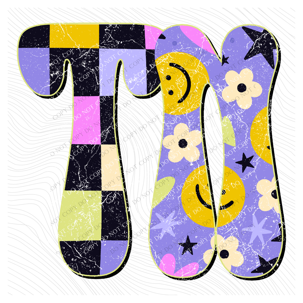 TN Tennessee Groovy Happy Neon Checkers Digital Design, PNG