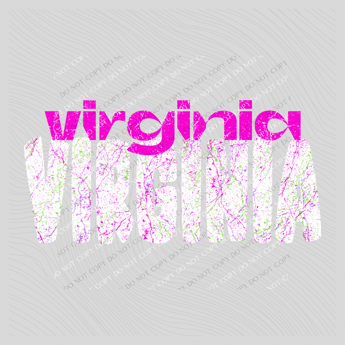 Virginia Crackle in Neons & White Digital Design, PNG