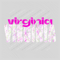 Virginia Crackle in Neons & White Digital Design, PNG