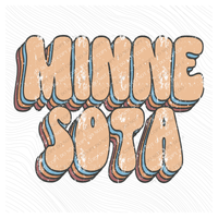 Minnesota Groovy Stacked Distressed in Boho Neutrals Digital Design, PNG