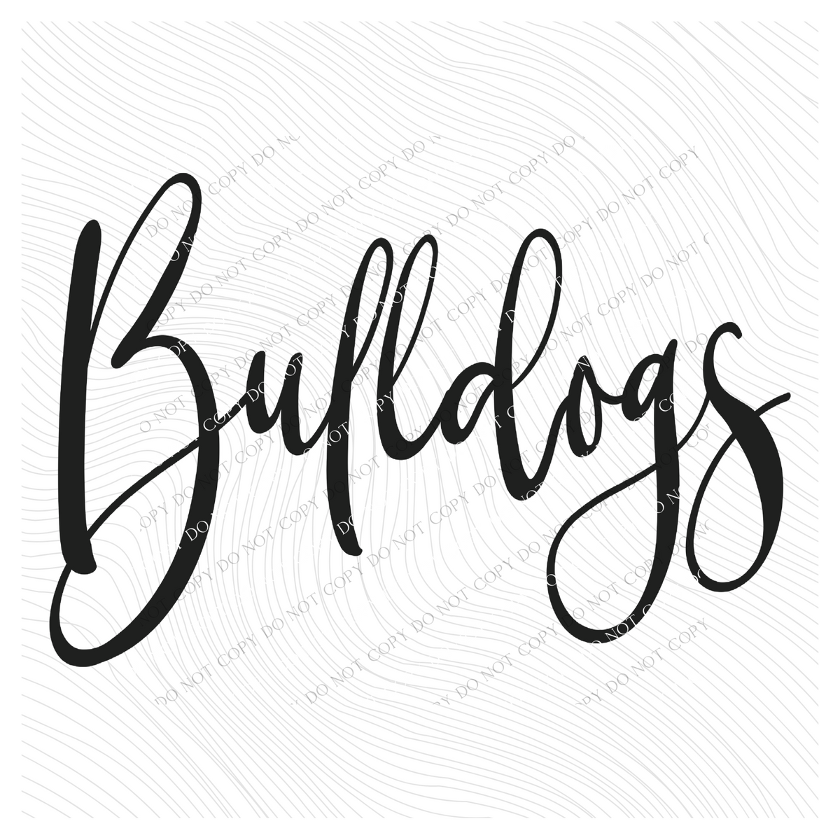 Bulldogs Script in Black Digital Download, PNG