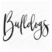 Bulldogs Script in Black Digital Download, PNG