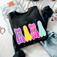 Mama Neon Chalky Splatter Digital Design, PNG