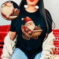 Santa & Christmas Sleigh Knitted Digital Download, PNG