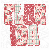 Florida Groovy Strawberry Patch Distressed Digital Design, PNG