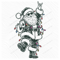 Funky Coffee Santa Glitter Digital Design, PNG