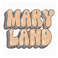 Maryland Groovy Stacked Distressed in Boho Neutrals Digital Design, PNG