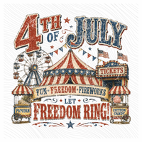 Let Freedom Ring Carnival Retro Vintage Distressed Patriotic Digital Design, PNG