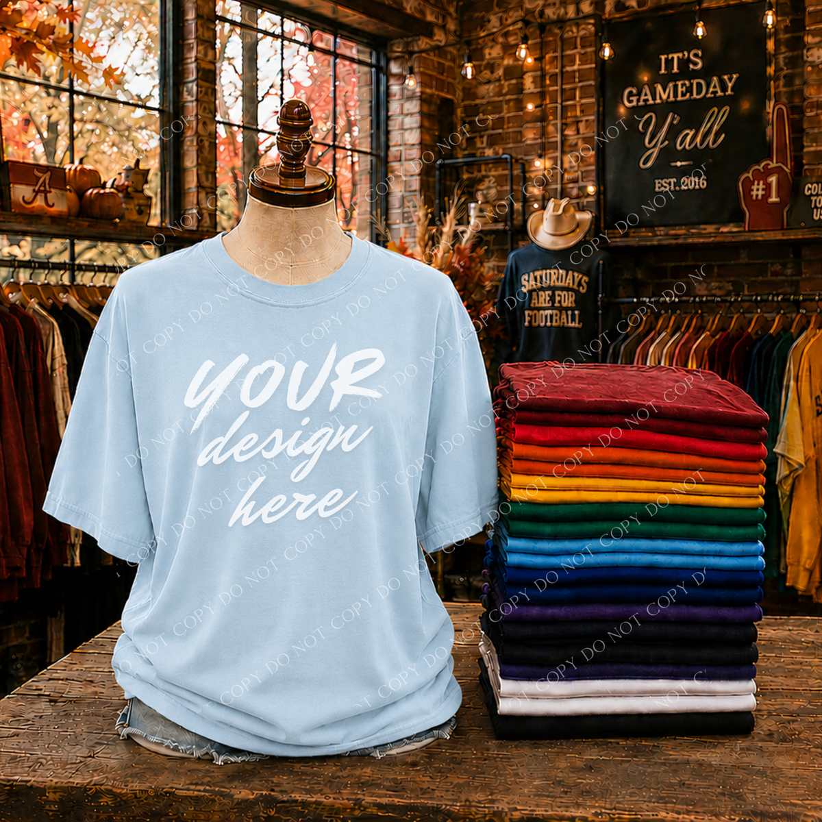 Game Day Blank Mockup, Comfort Colors Chambray