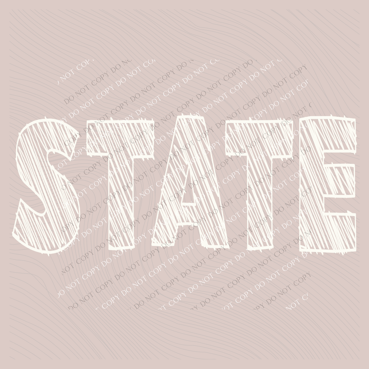 State Scribble in Cream White Digital Design, PNG