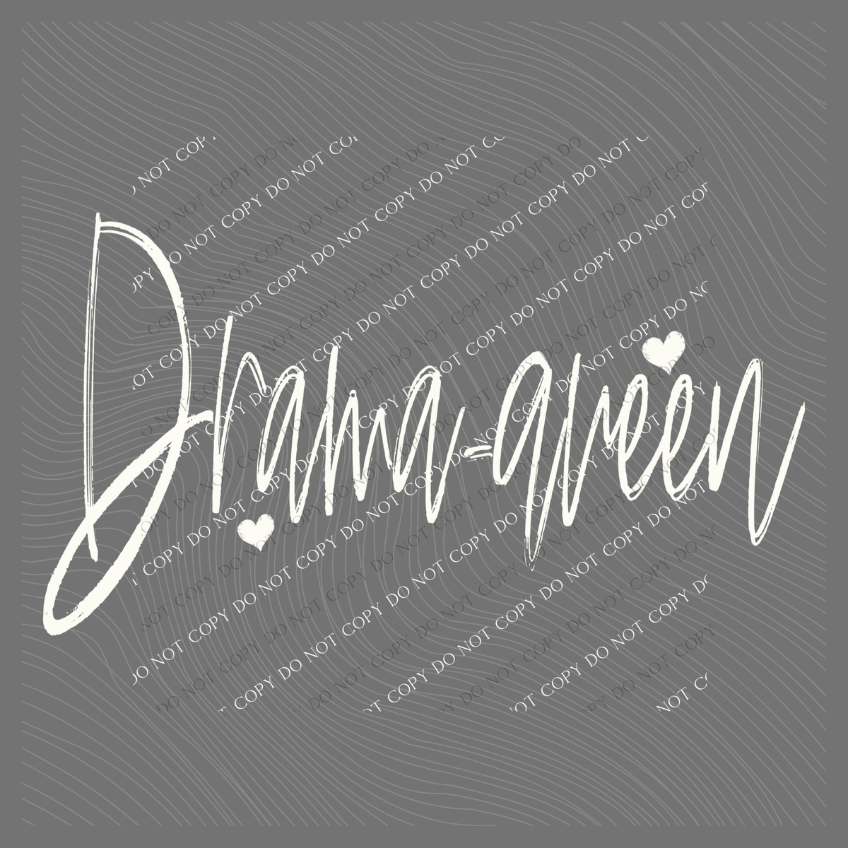 Drama-queen Sketched Script Hearts in Off-white Digital Design, PNG