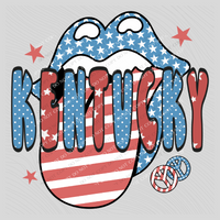 Kentucky Patriotic Lips & Tongue Digital Design, PNG