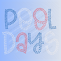 Pool Days Polka Dots in Red, White & Blue Patriotic Digital Design, PNG