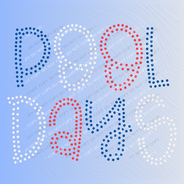 Pool Days Polka Dots in Red, White & Blue Patriotic Digital Design, PNG