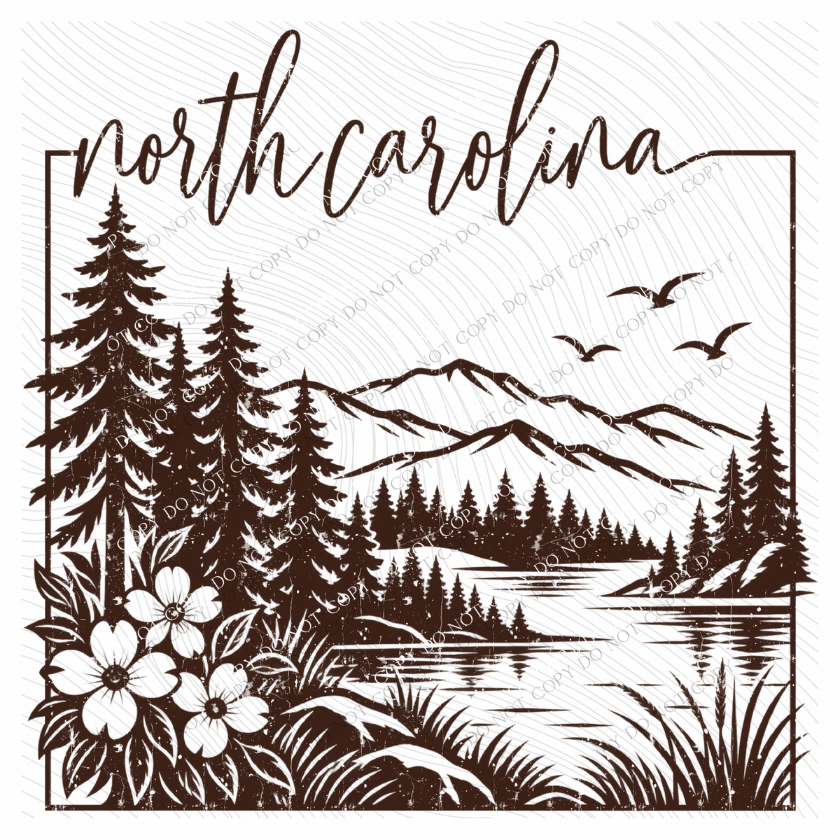 States Nature Scenery Silhouette (includes both brown & cream with purchase) Digital Design, PNG