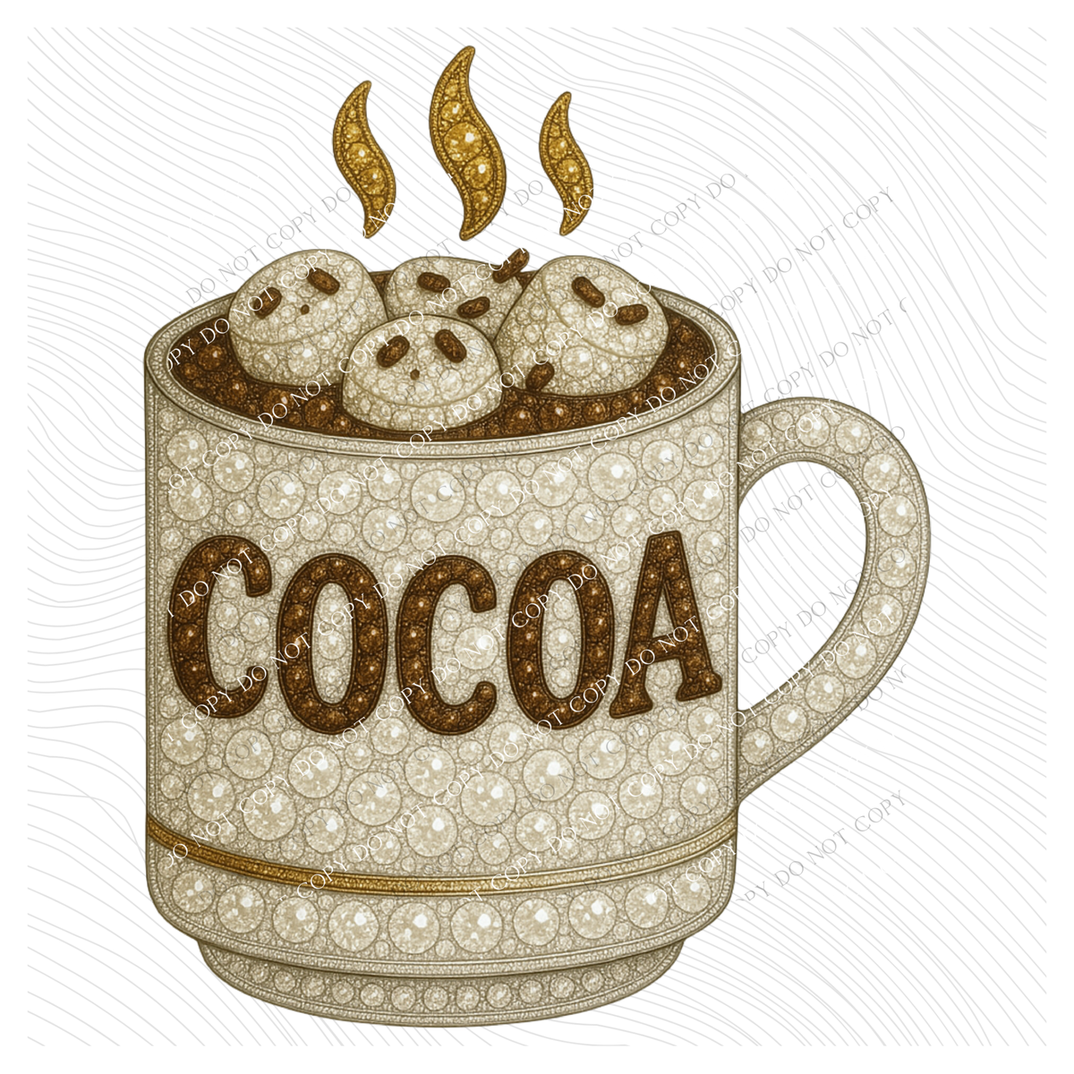 Cocoa Rhinestone 3D Digital Download, PNG