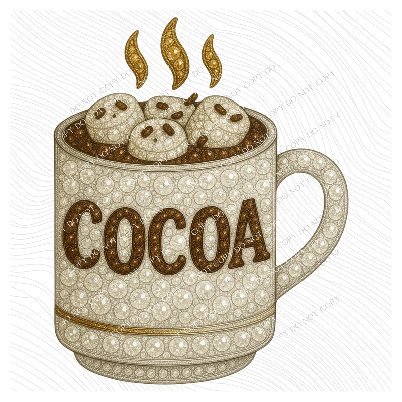 Cocoa Rhinestone 3D Digital Download, PNG