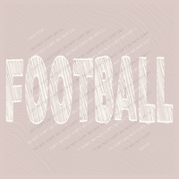 Football Scribble in Cream White Digital Design, PNG