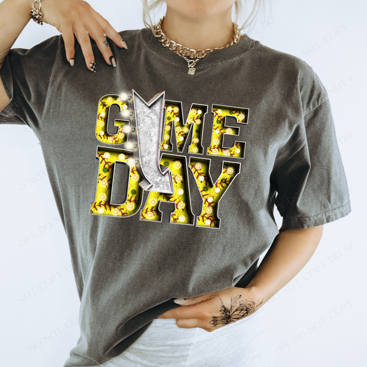 Game Day Softball Theme Marquee Design PNG, Digital Download