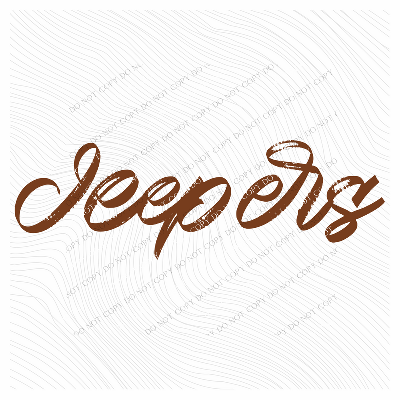 Jeepers Western Script in Brown Digital Design, PNG