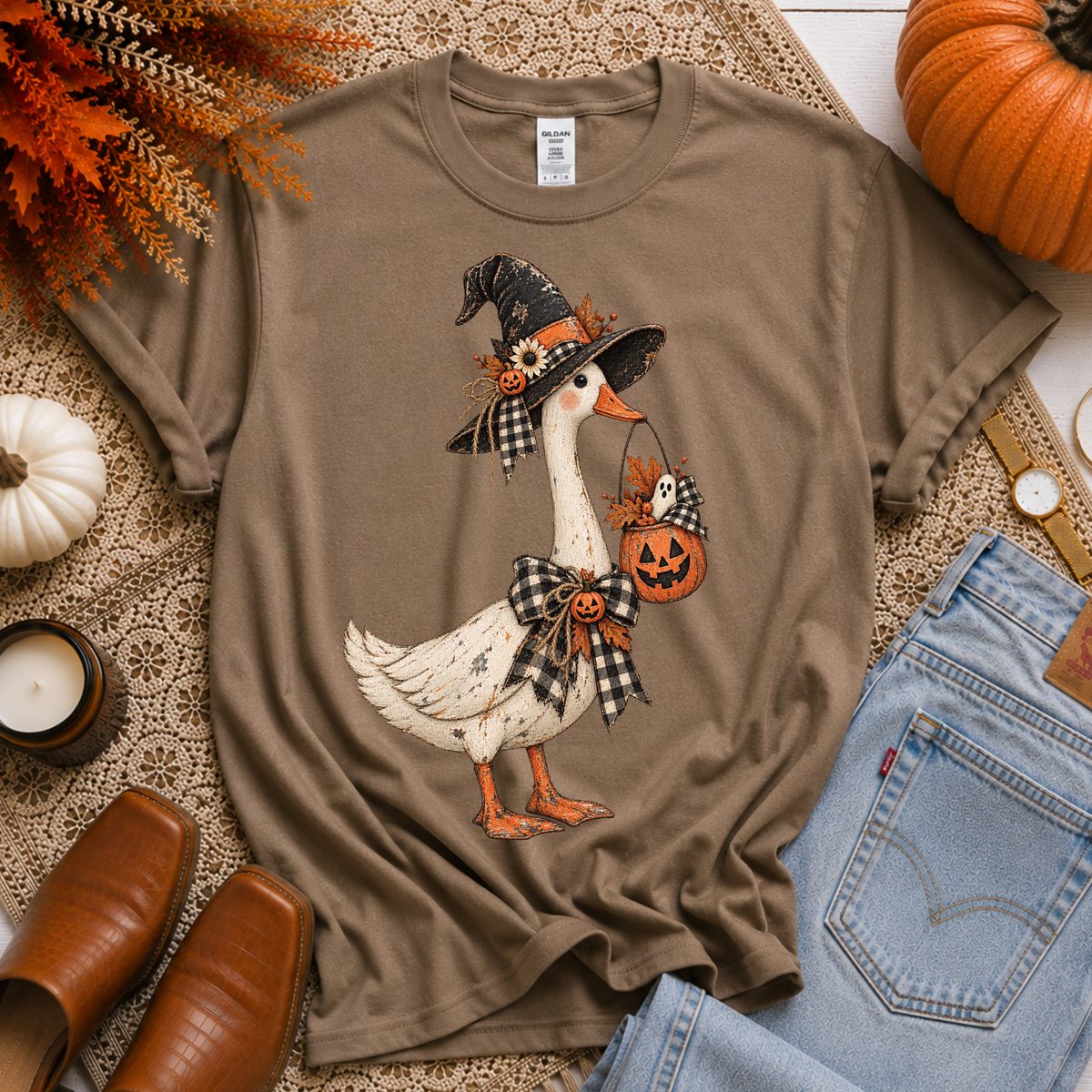 Halloween Goose Vintage Sketch Digital Design, PNG
