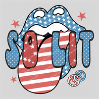 So Lit Patriotic Lips & Tongue Digital Design, PNG