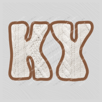Kentucky KY Sweater Patch in Cream & Brown Digital Design, PNG