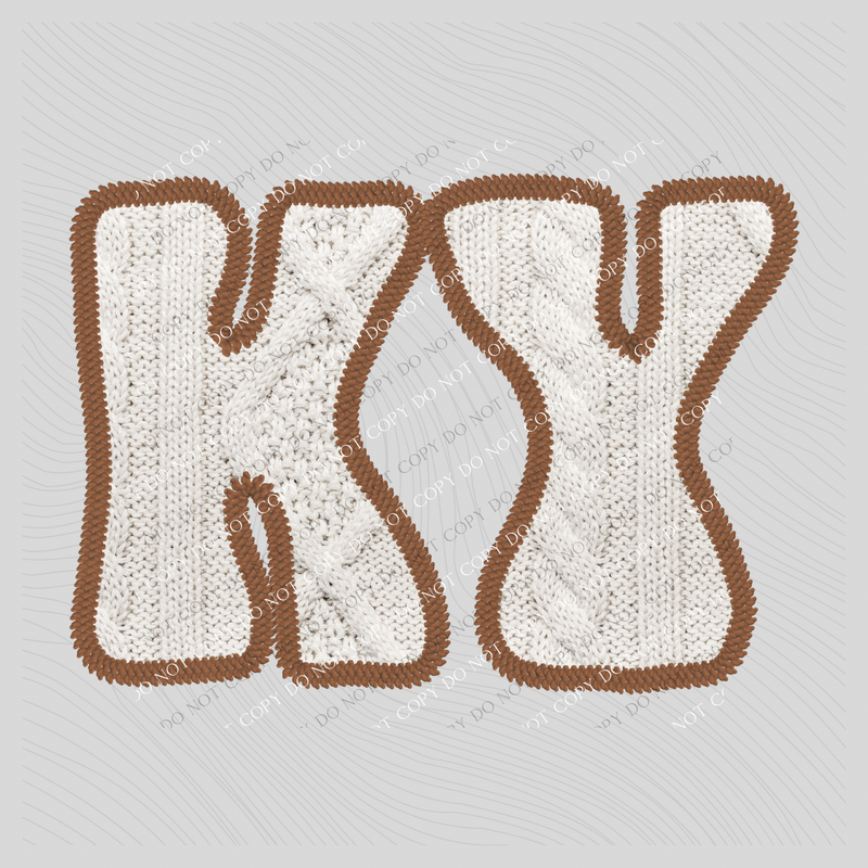 Kentucky KY Sweater Patch in Cream & Brown Digital Design, PNG