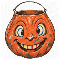 Goofy Vintage Pumpkin Bucket Sketch Digital Design, PNG