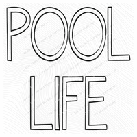 Pool Life Simple Outline in Black Digital Design, PNG