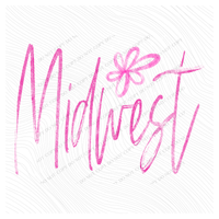 Midwest Flower Chalk Script Digital Design, PNG