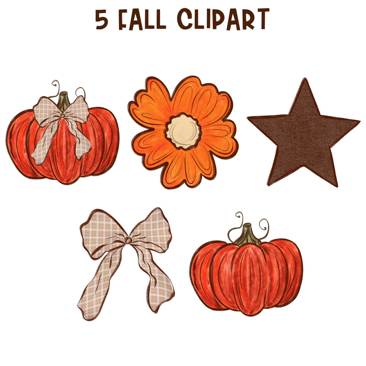 Plaid, Leopard & Dots Doodle Alphabet Set, Includes Fall Clipart! | PNG Alphabet Letters Only