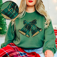 Bells Green Plaid & Glitter Digital Download, PNG