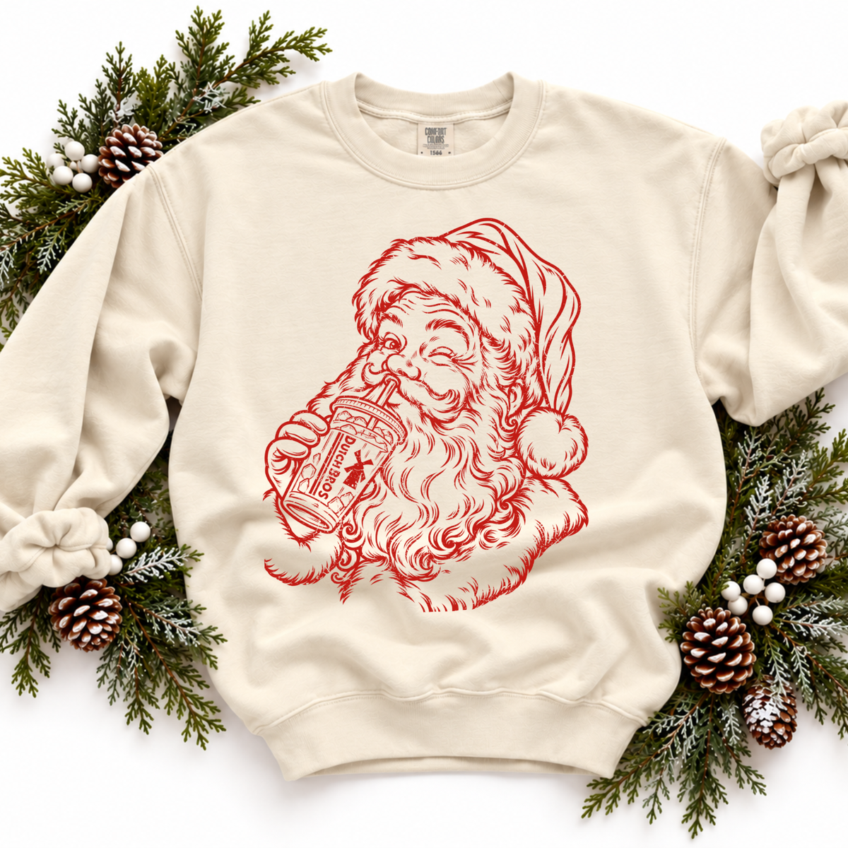 Dutch Bros Santa Digital Design, PNG