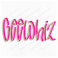 Geewhiz 3D Sassy Script Bright Pink & Green Digital Design, PNG